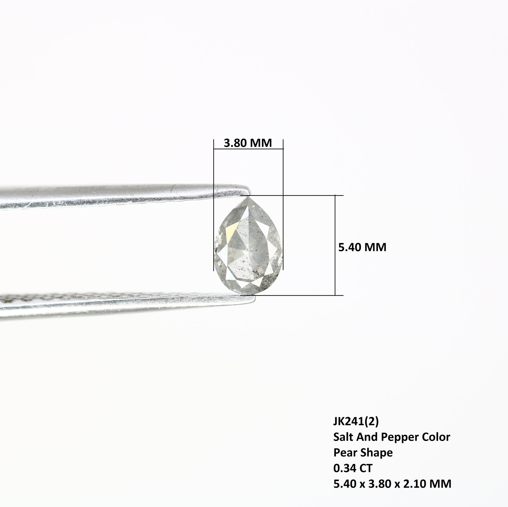 Unique 0.34 Carat Pear Shape Salt & Pepper Diamond | Perfect for Engagement Rings - JayKrishna Diamond