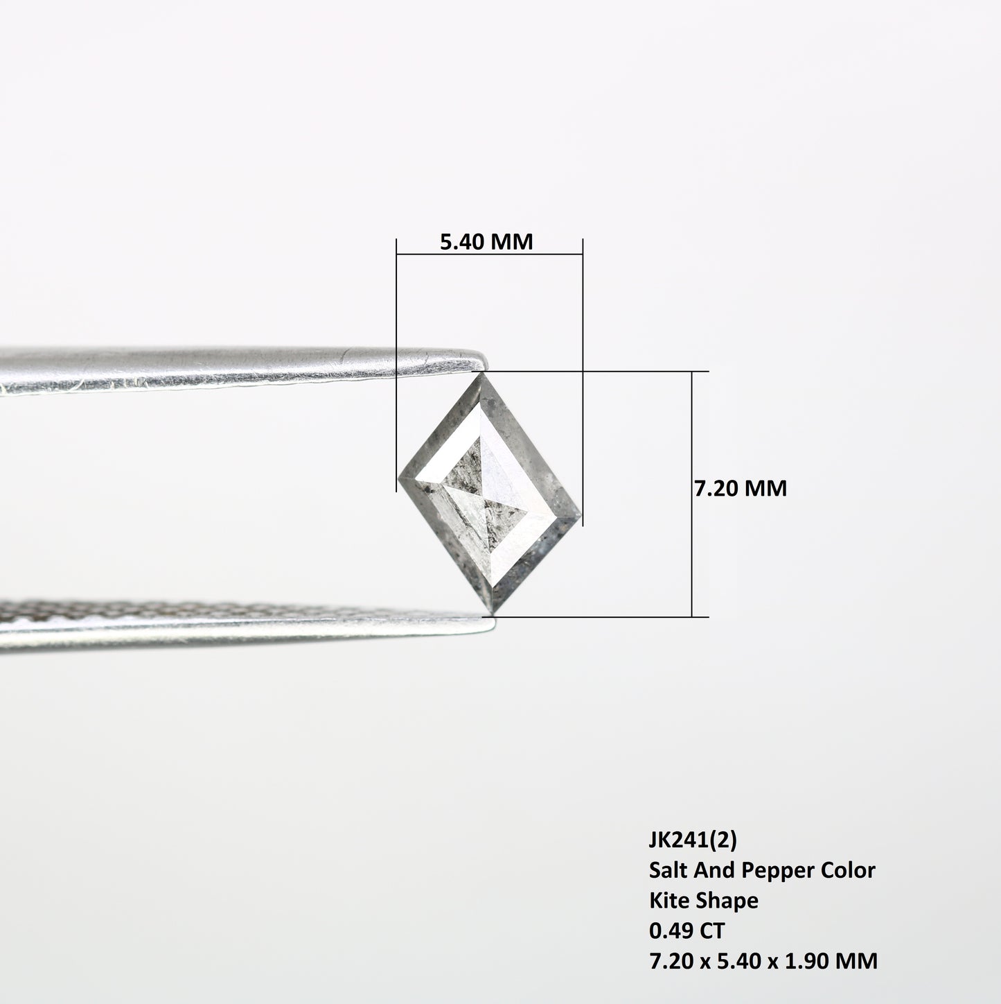 0.49 Ct Salt And Pepper Diamond Kite Shape Loose Diamond For Galaxy Diamond Ring - JayKrishna Diamond