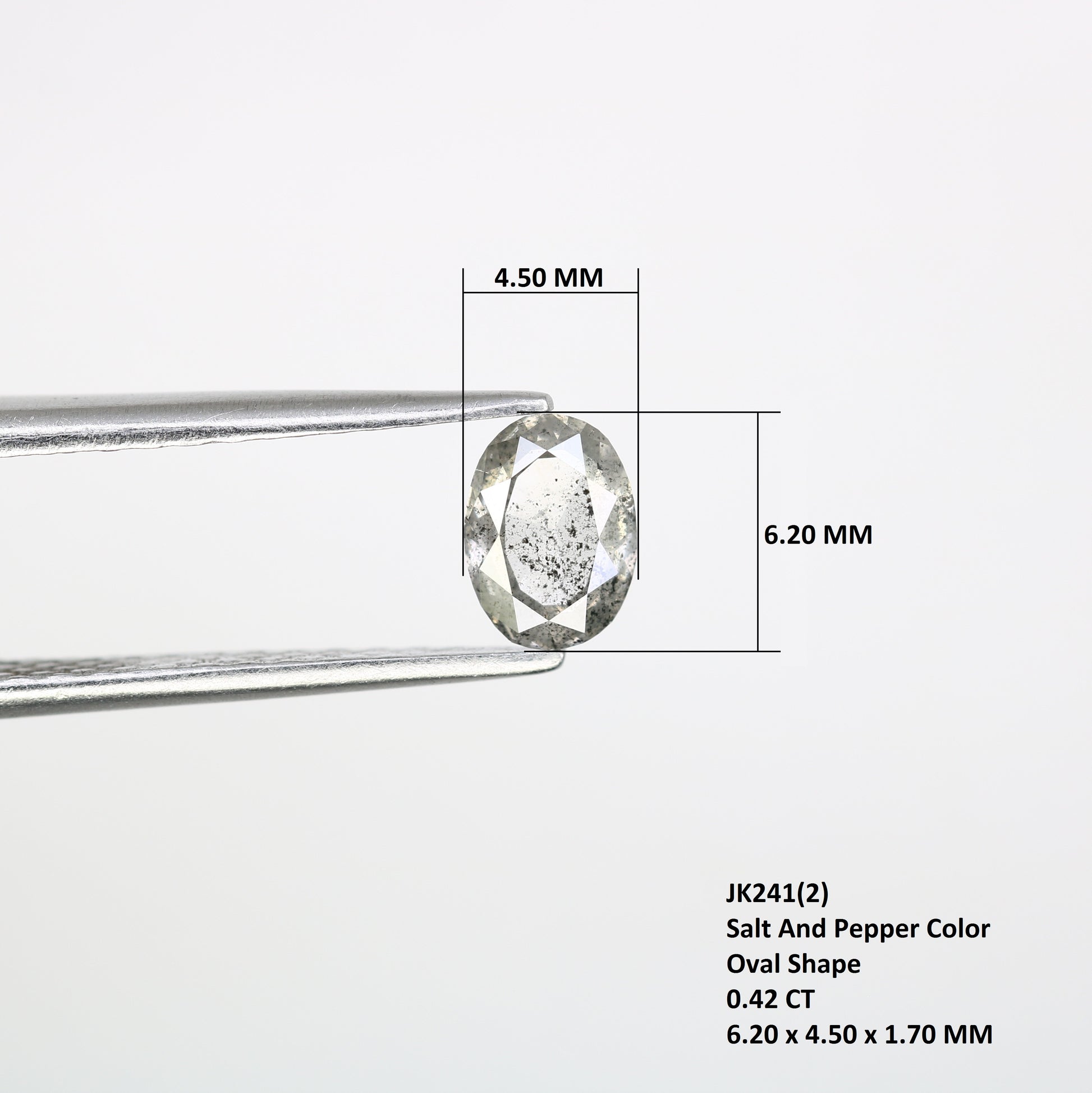 Unique 0.42 CT Oval Cut Salt & Pepper Diamond | Perfect for Galaxy Rings - JayKrishna Diamond