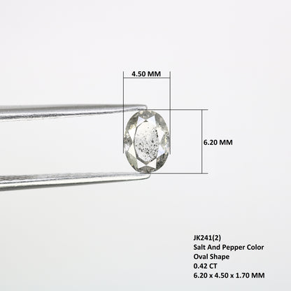 Unique 0.42 CT Oval Cut Salt & Pepper Diamond | Perfect for Galaxy Rings - JayKrishna Diamond