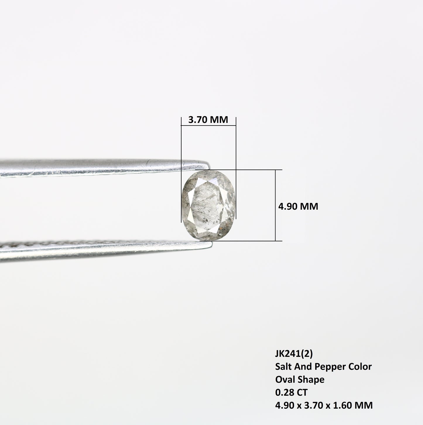 0.28 Carat Salt and Pepper Loose Oval Cut Diamond – Perfect for Galaxy Rings | Unique Salt and Pepper Oval Diamond - JayKrishna Diamond