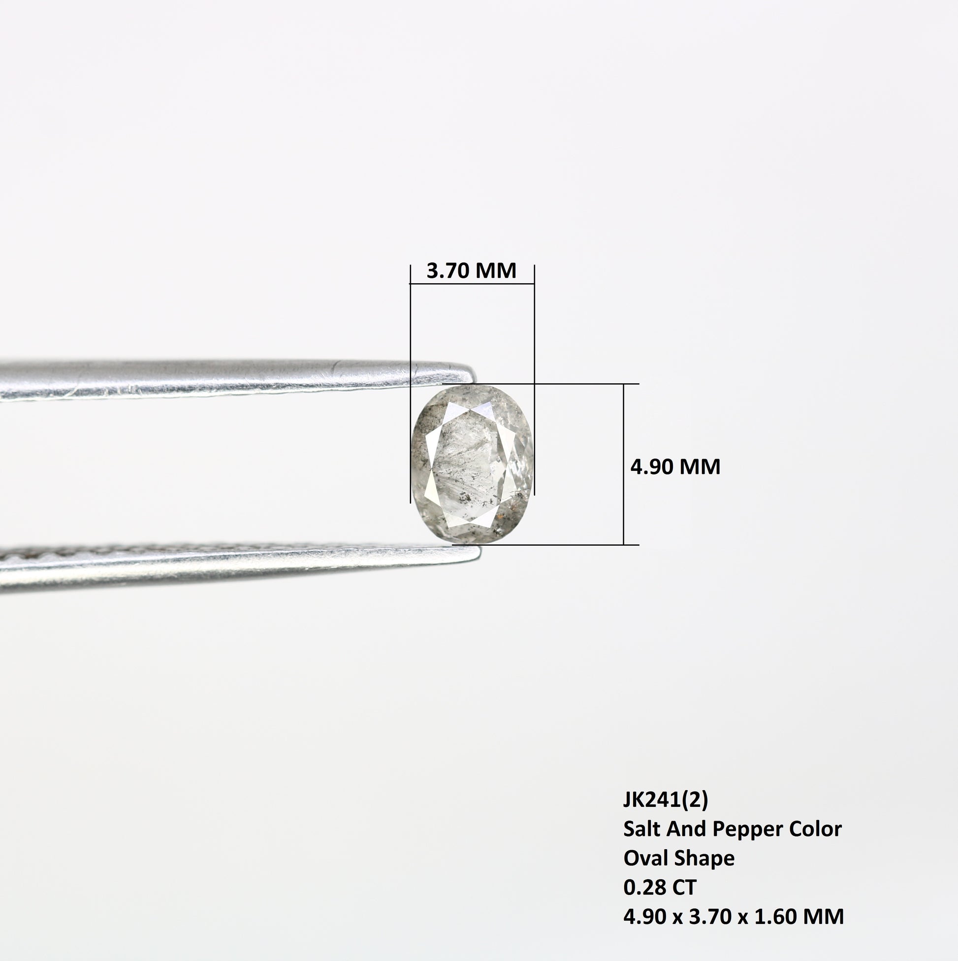 0.28 Carat Salt and Pepper Loose Oval Cut Diamond – Perfect for Galaxy Rings | Unique Salt and Pepper Oval Diamond - JayKrishna Diamond