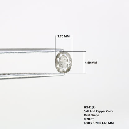 0.28 Carat Salt and Pepper Loose Oval Cut Diamond – Perfect for Galaxy Rings | Unique Salt and Pepper Oval Diamond - JayKrishna Diamond