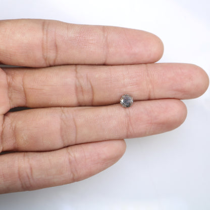 0.93 Carat Natural Round Brilliant Cut Salt And Pepper Diamond For Promise Ring - JayKrishna Diamond