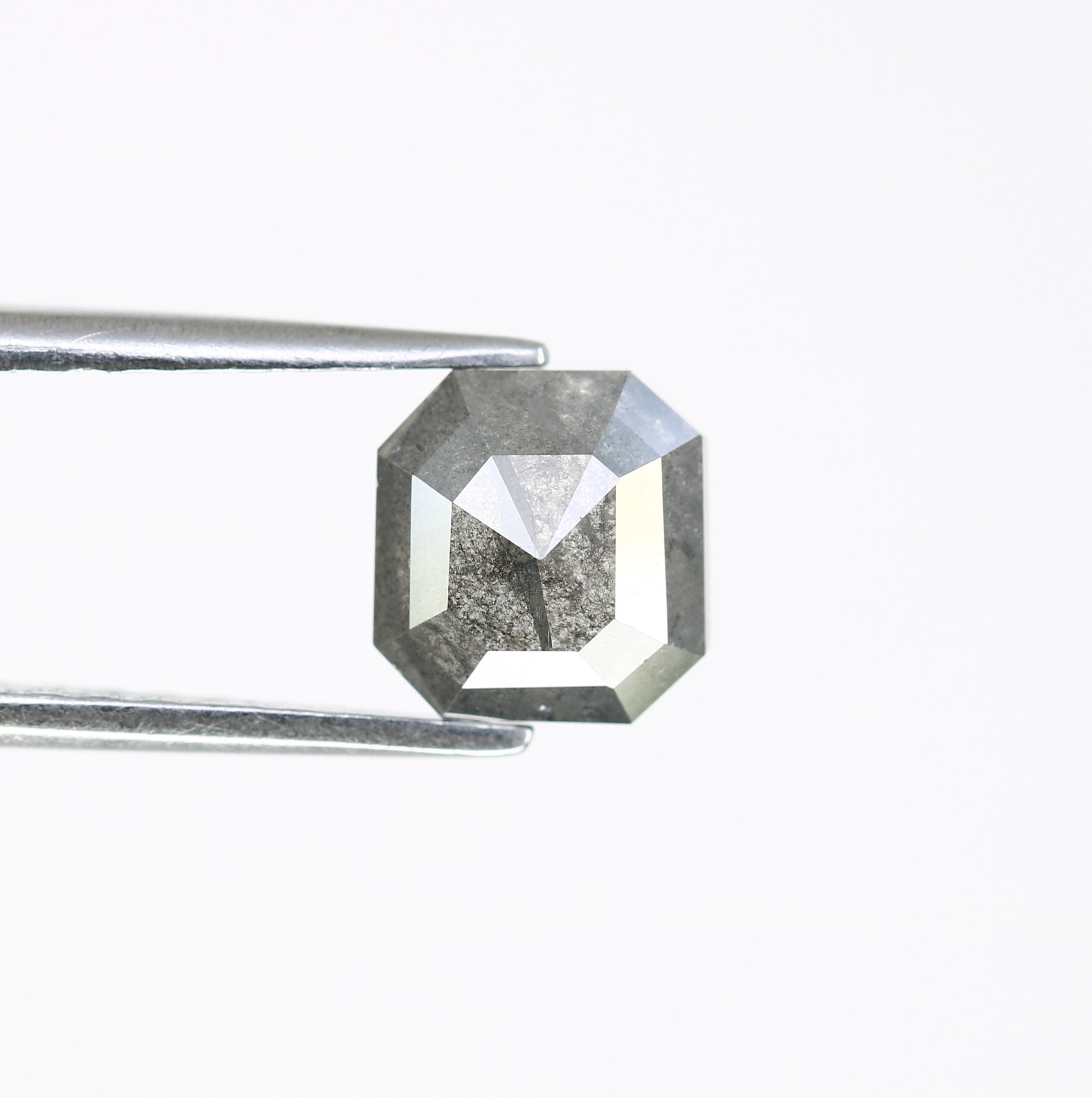 1.46 CT Emerald Shape 6.80 MM Salt And Pepper Diamond For Engagement Ring - JayKrishna Diamond
