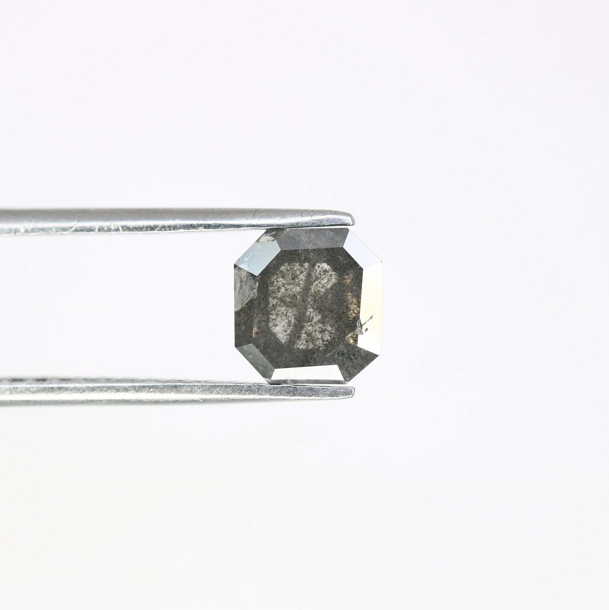 1.46 CT Emerald Shape 6.80 MM Salt And Pepper Diamond For Engagement Ring - JayKrishna Diamond