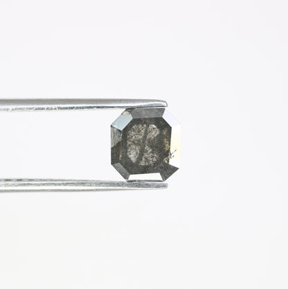 1.46 CT Emerald Shape 6.80 MM Salt And Pepper Diamond For Engagement Ring - JayKrishna Diamond