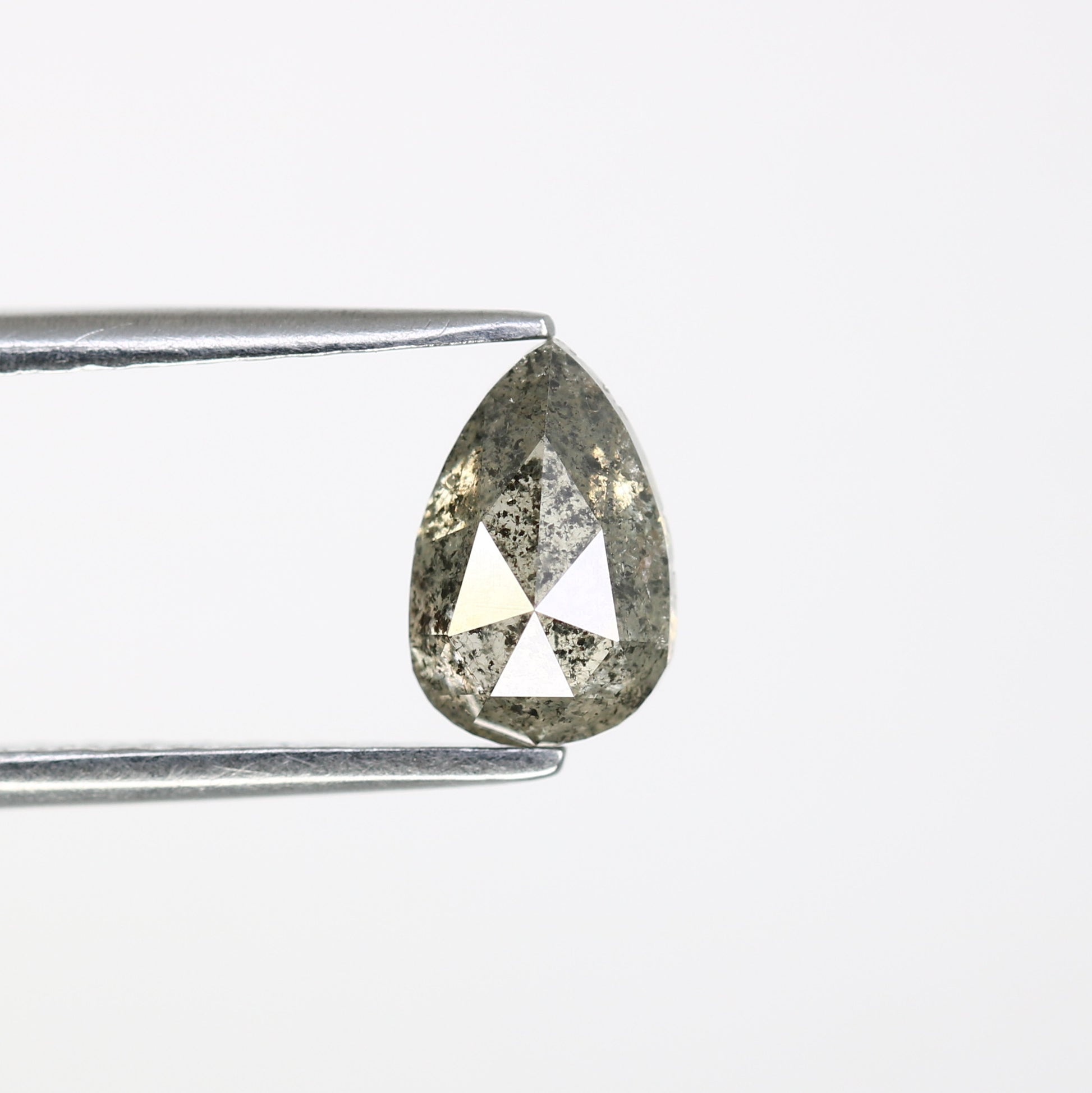 1.13 CT 7.80 MM Pear Shape Salt And Pepper Diamond For Engagement Ring - JayKrishna Diamond