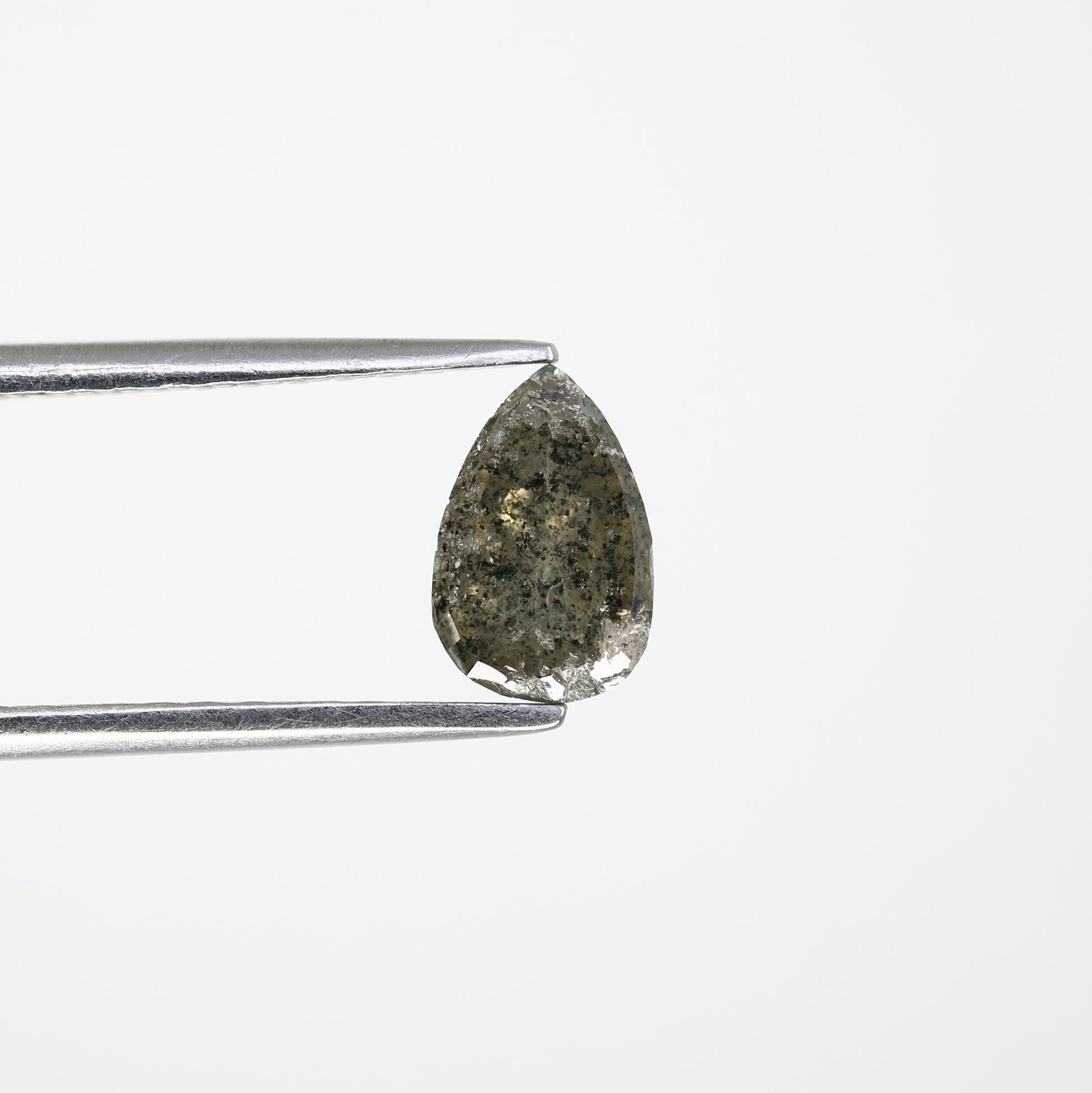 1.13 CT 7.80 MM Pear Shape Salt And Pepper Diamond For Engagement Ring - JayKrishna Diamond