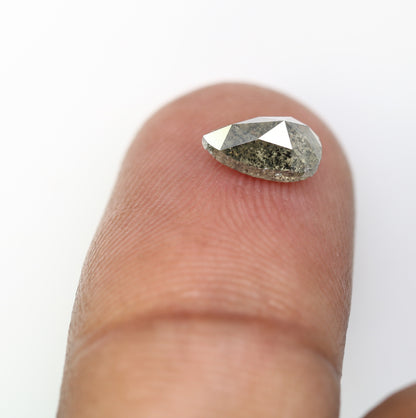 1.13 CT 7.80 MM Pear Shape Salt And Pepper Diamond For Engagement Ring - JayKrishna Diamond