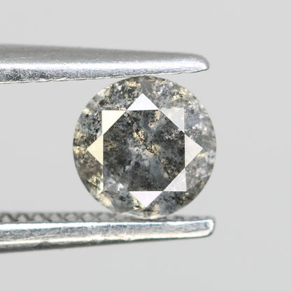 Round Brilliant Cut Diamond 0.39 Carat Natural Loose Salt And Pepper Diamond - JayKrishna Diamond