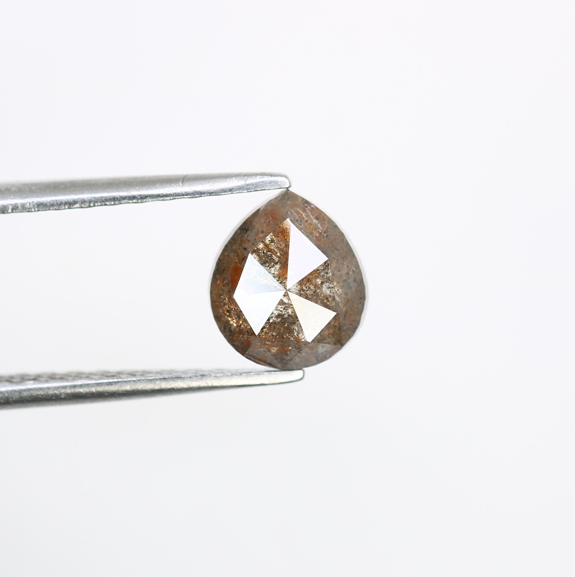 1.38 CT 7.30 MM Salt And Pepper Pear Shaped Diamond For Engagement Ring - JayKrishna Diamond