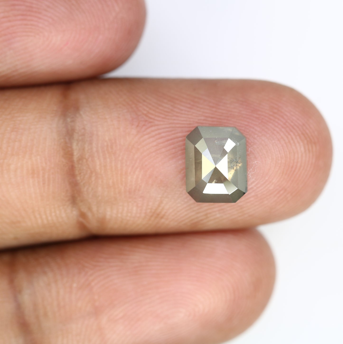 1.79 CT 8.40 MM Grey Emerald Shape Diamond For Engagement Ring - JayKrishna Diamond