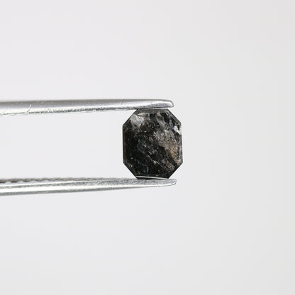 0.91 CT 5.90 MM Salt And Pepper Emerald Shape Diamond For Designer Jewelry - JayKrishna Diamond