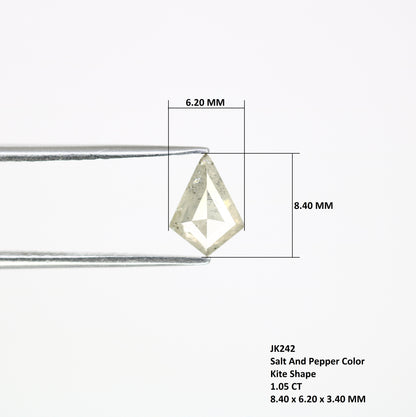 1.05 Carat Kite Cut 8.40 MM Natural Salt And Pepper Diamond For Wedding Ring - JayKrishna Diamond