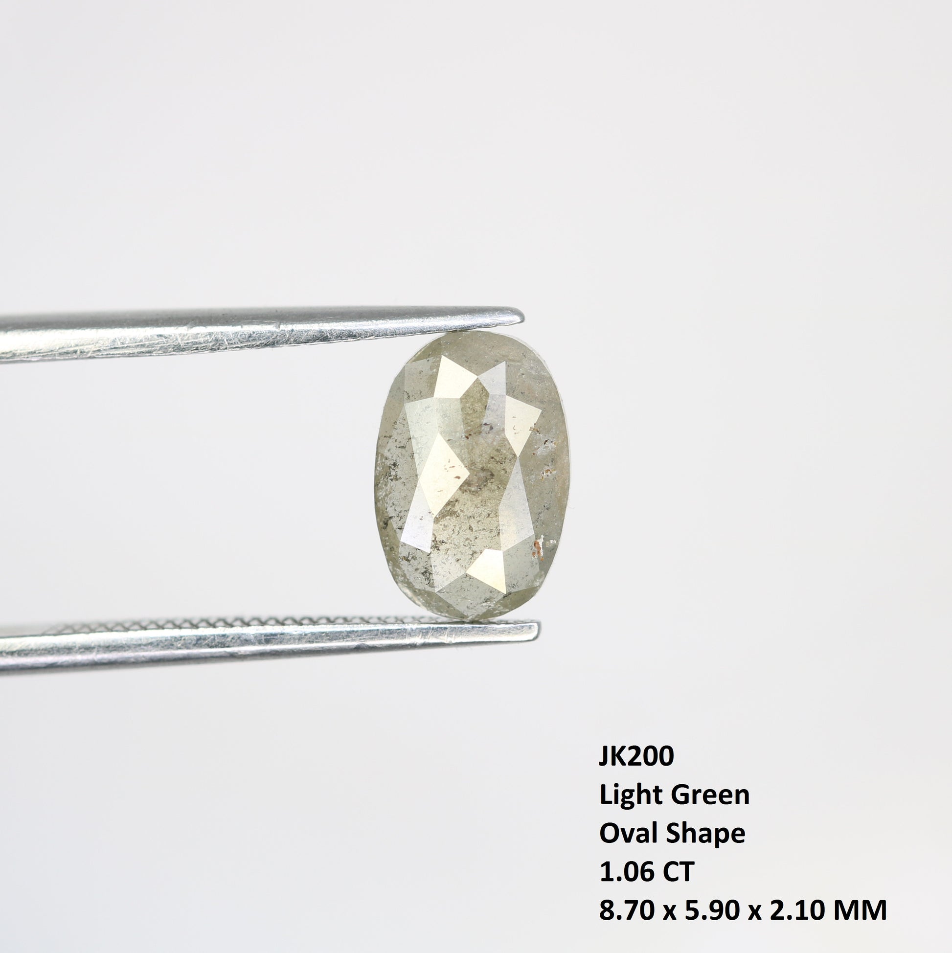 1.06 CT Natural Oval Shape Light Green Diamond For Engagement Ring - JayKrishna Diamond