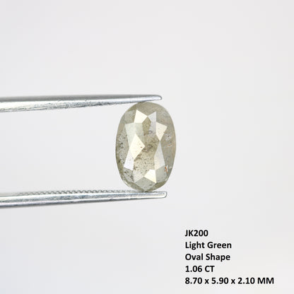 1.06 CT Natural Oval Shape Light Green Diamond For Engagement Ring - JayKrishna Diamond