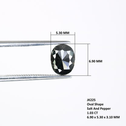 1.03 Carat Oval Cut Diamond Natural Salt And Pepper Diamond For Engagement Ring - JayKrishna Diamond
