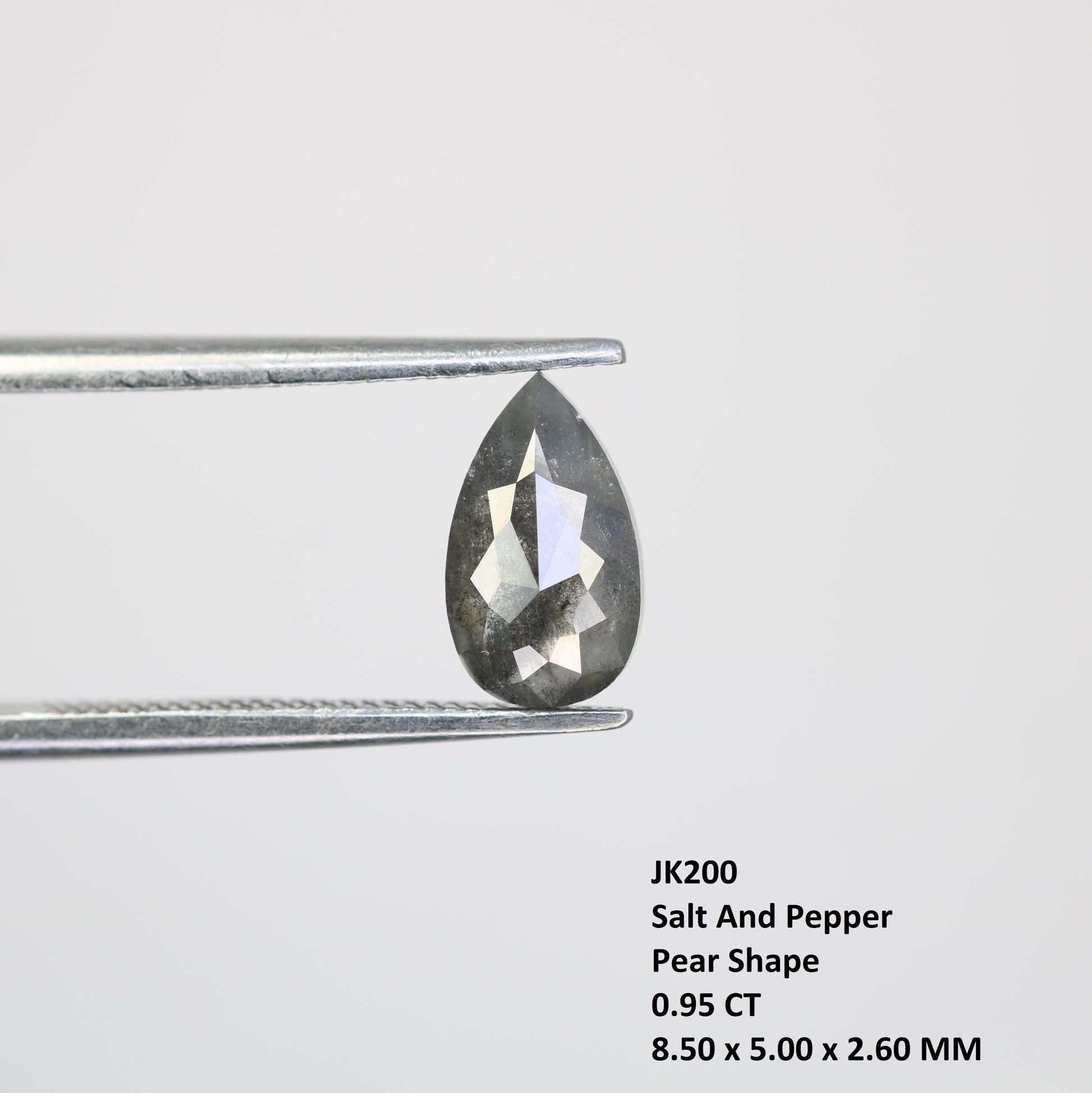 0.95 CT Salt And Pepper Natural Pear Shape Diamond For Engagement Ring - JayKrishna Diamond