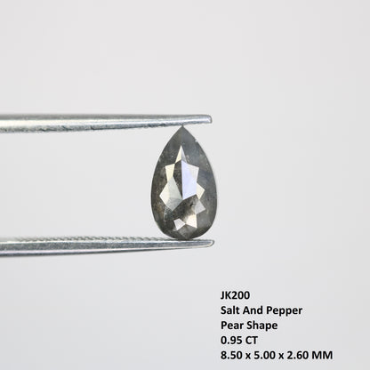 0.95 CT Salt And Pepper Natural Pear Shape Diamond For Engagement Ring - JayKrishna Diamond