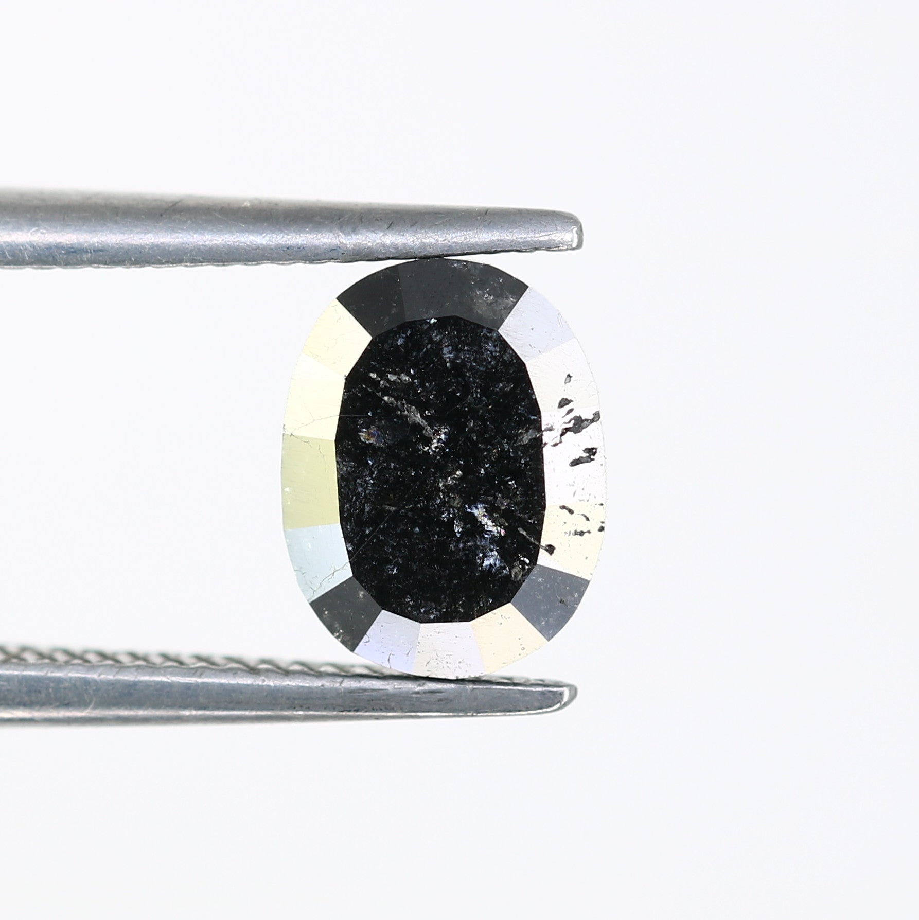 1.03 Carat Oval Cut Diamond Natural Salt And Pepper Diamond For Engagement Ring - JayKrishna Diamond
