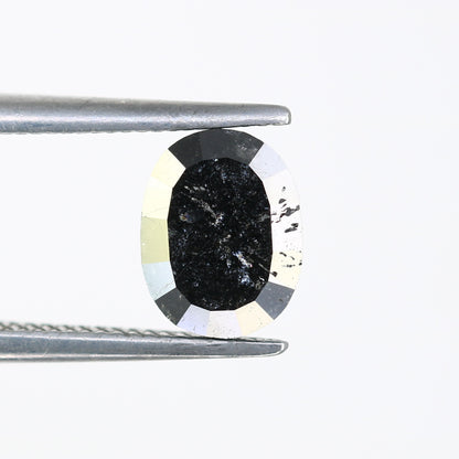 1.03 Carat Oval Cut Diamond Natural Salt And Pepper Diamond For Engagement Ring - JayKrishna Diamond