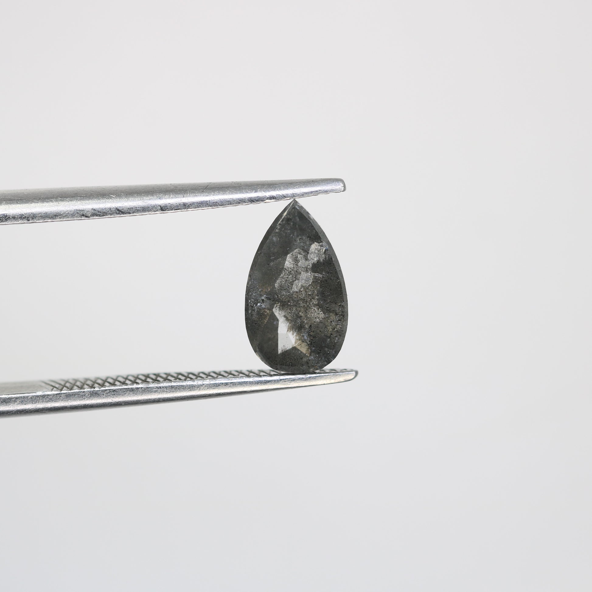 0.95 CT Salt And Pepper Natural Pear Shape Diamond For Engagement Ring - JayKrishna Diamond
