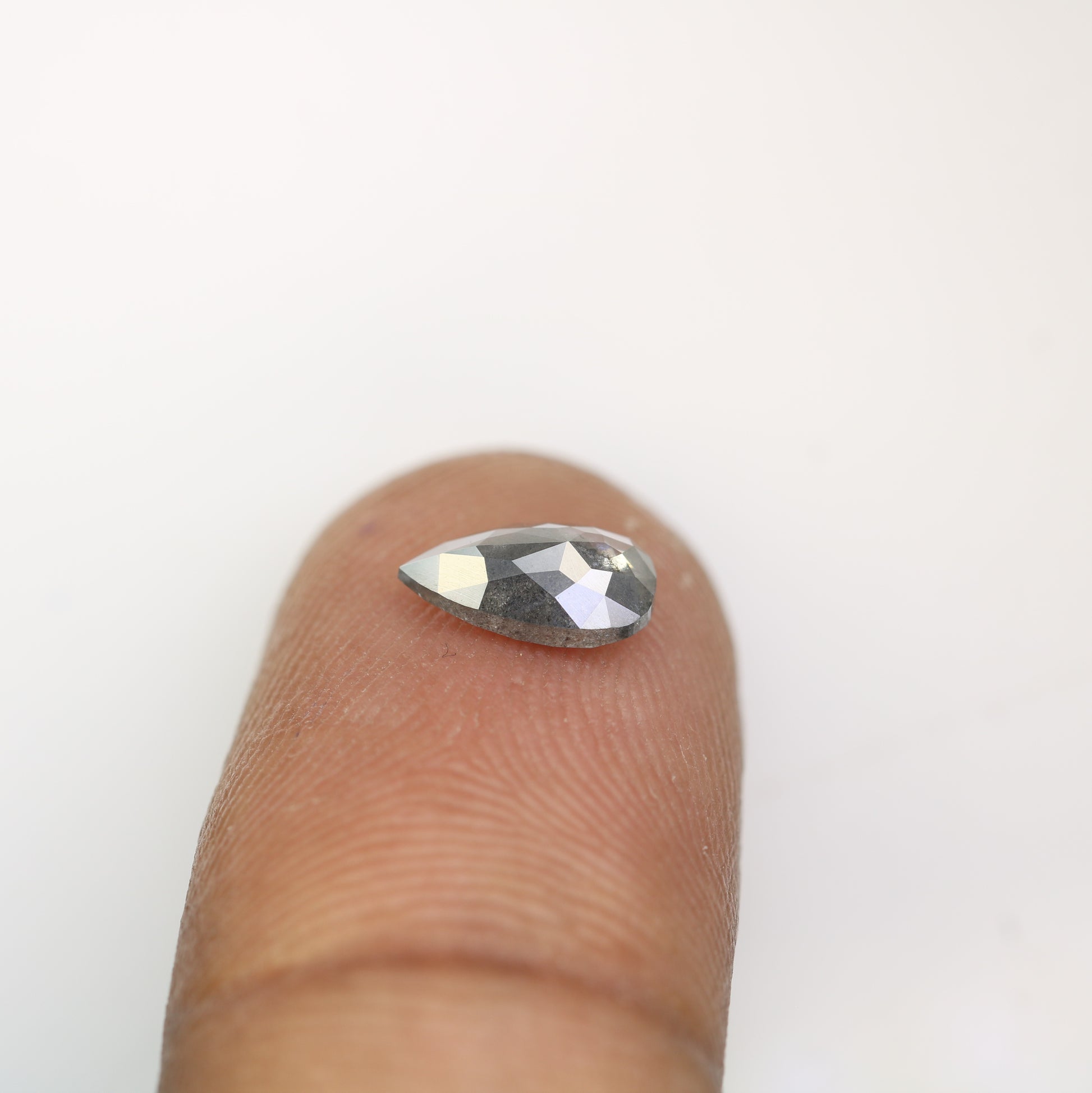 0.95 CT Salt And Pepper Natural Pear Shape Diamond For Engagement Ring - JayKrishna Diamond