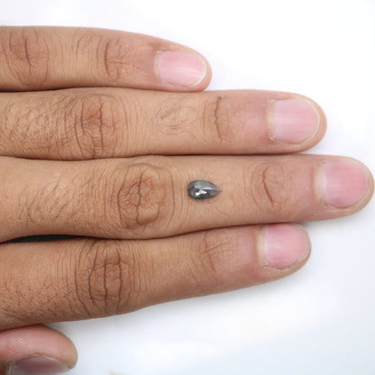 0.95 CT Salt And Pepper Natural Pear Shape Diamond For Engagement Ring - JayKrishna Diamond
