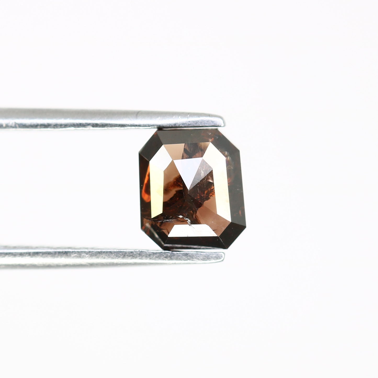0.90 CT Dark Brown Emerald Shape Natural 6.00 MM Diamond For Statement Ring - JayKrishna Diamond