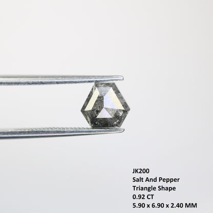 0.92 CT Triangle Shape Salt And Pepper Natural Diamond For Engagement Ring - JayKrishna Diamond