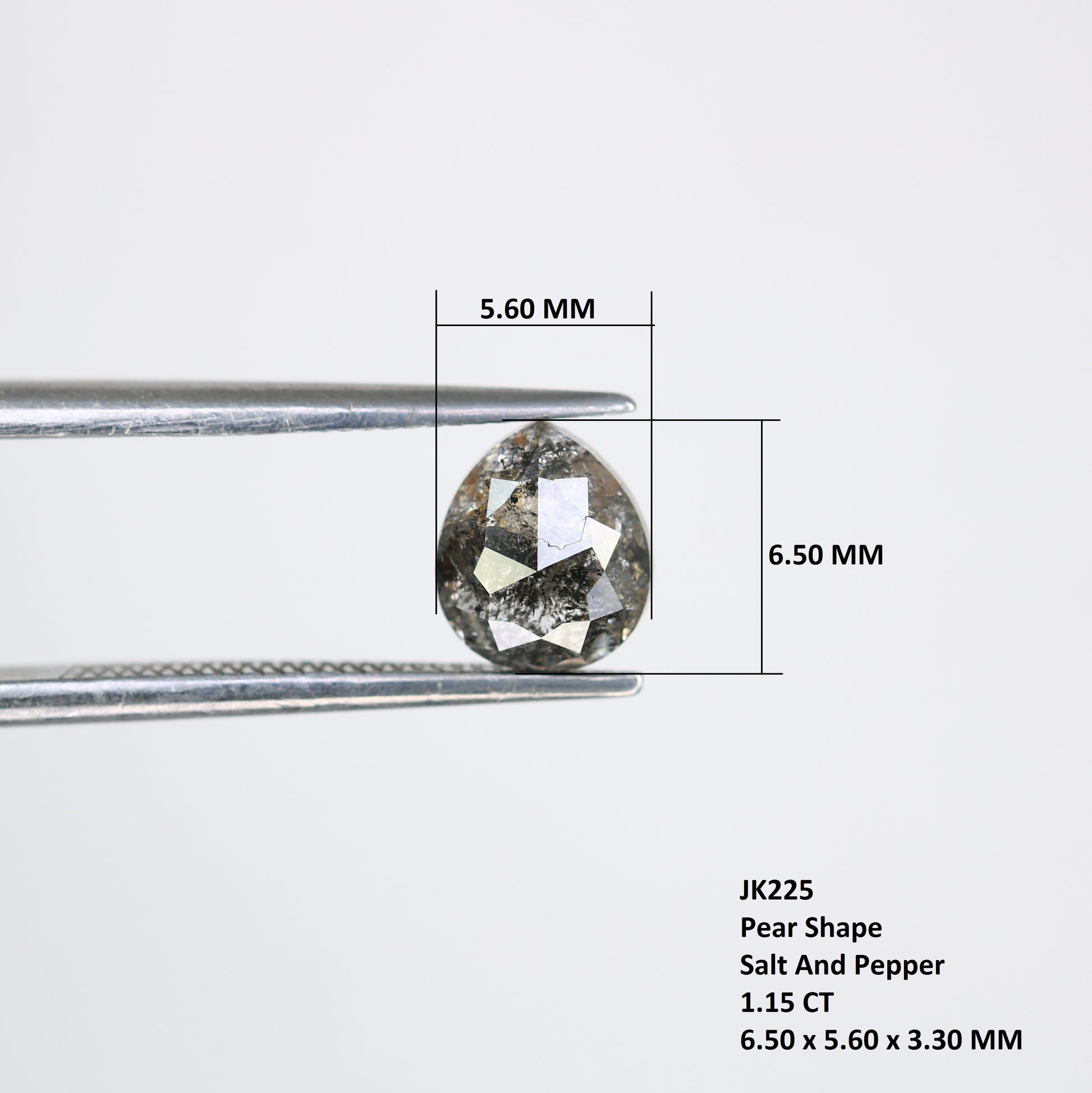 1.15 Carat Pear Shaped Natural Loose Salt And Pepper Diamond For Galaxy Ring - JayKrishna Diamond