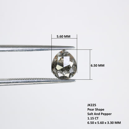 1.15 Carat Pear Shaped Natural Loose Salt And Pepper Diamond For Galaxy Ring - JayKrishna Diamond