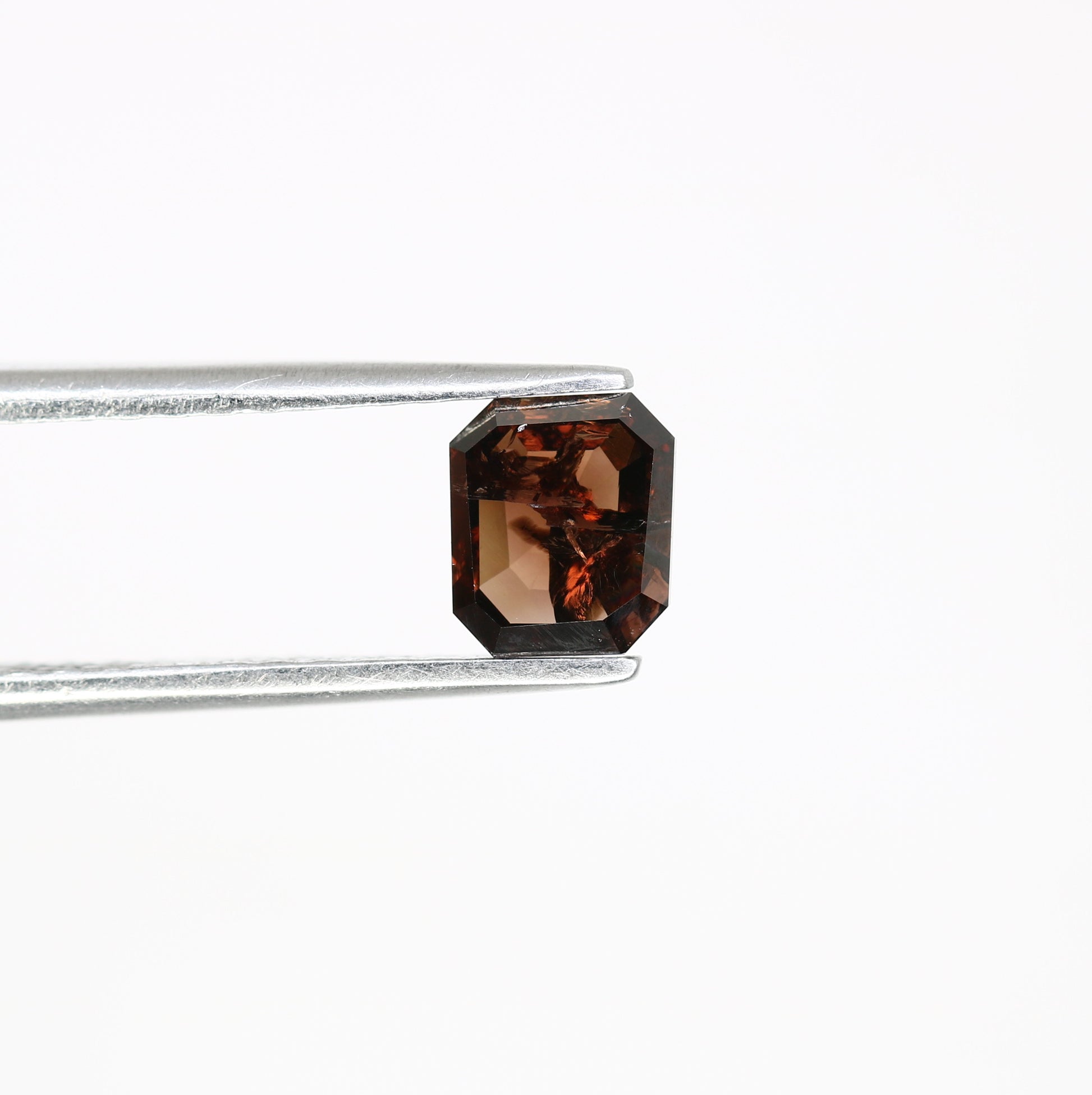 0.90 CT Dark Brown Emerald Shape Natural 6.00 MM Diamond For Statement Ring - JayKrishna Diamond