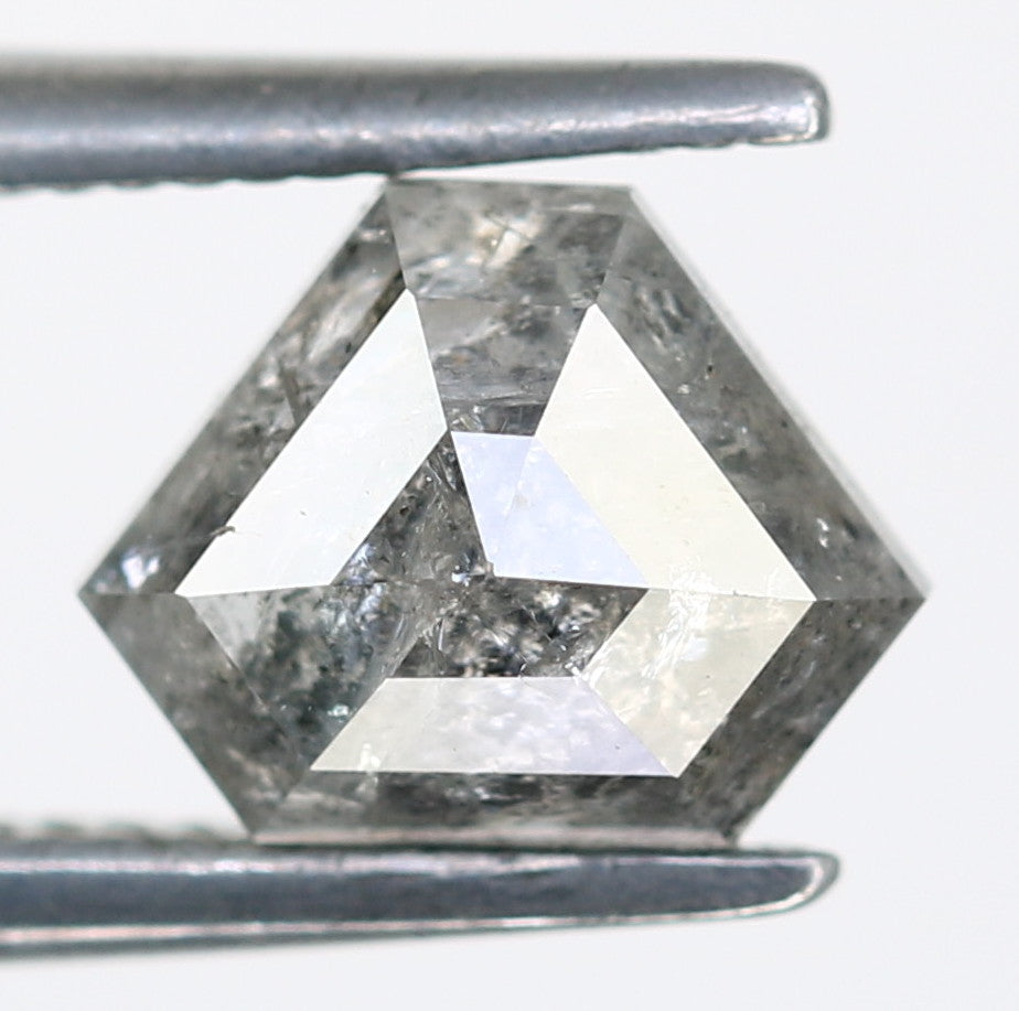 0.86 Carat Triangle Shaped Loose Natural Loose Salt And Pepper Diamond Ring - JayKrishna Diamond