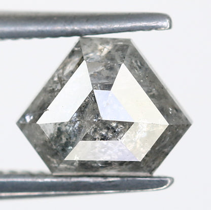0.86 Carat Triangle Shaped Loose Natural Loose Salt And Pepper Diamond Ring - JayKrishna Diamond