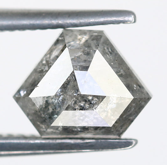 0.86 Carat Triangle Shaped Loose Natural Loose Salt And Pepper Diamond Ring - JayKrishna Diamond