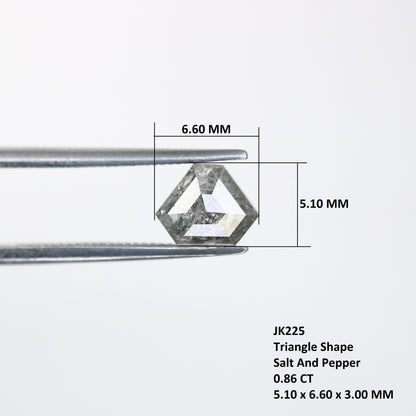 0.86 Carat Triangle Shaped Loose Natural Loose Salt And Pepper Diamond Ring - JayKrishna Diamond