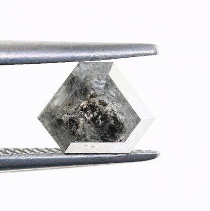 0.86 Carat Triangle Shaped Loose Natural Loose Salt And Pepper Diamond Ring - JayKrishna Diamond