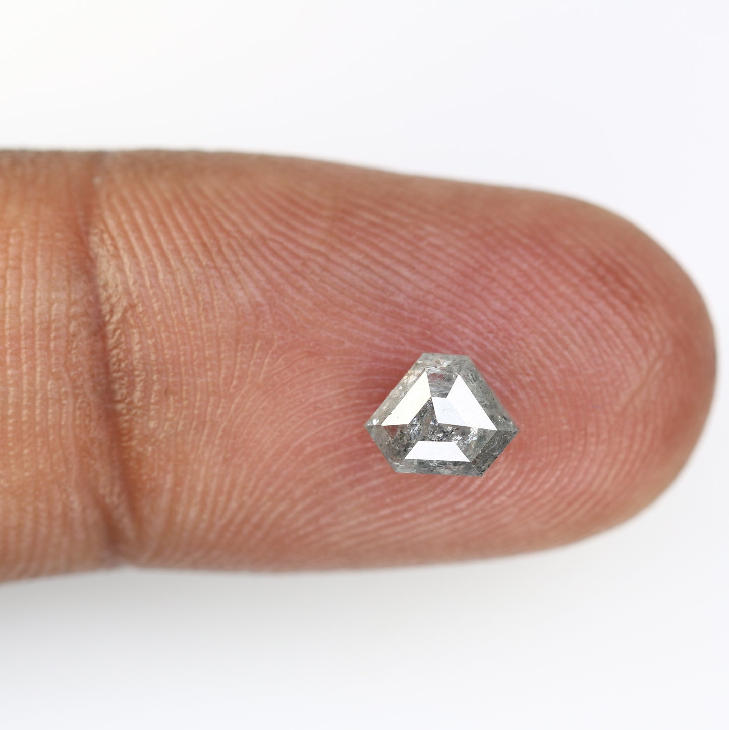 0.86 Carat Triangle Shaped Loose Natural Loose Salt And Pepper Diamond Ring - JayKrishna Diamond