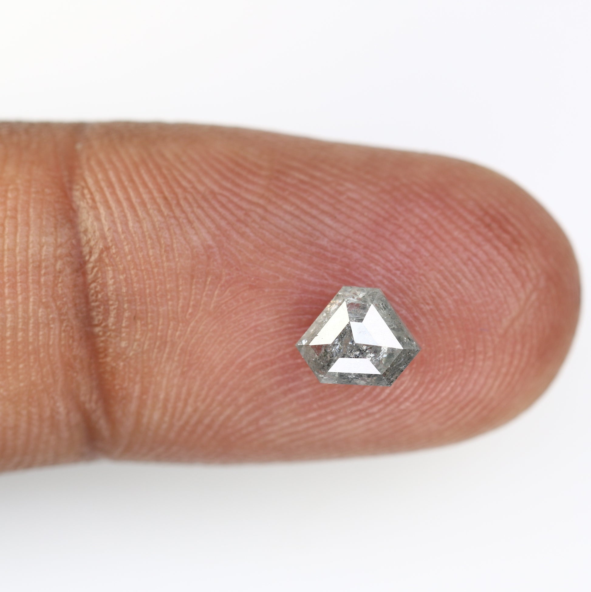 0.86 Carat Triangle Shaped Loose Natural Loose Salt And Pepper Diamond Ring - JayKrishna Diamond
