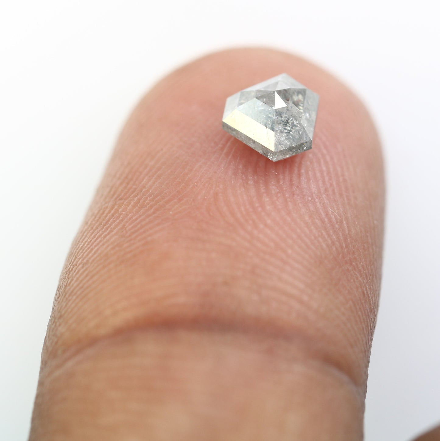 0.86 Carat Triangle Shaped Loose Natural Loose Salt And Pepper Diamond Ring - JayKrishna Diamond