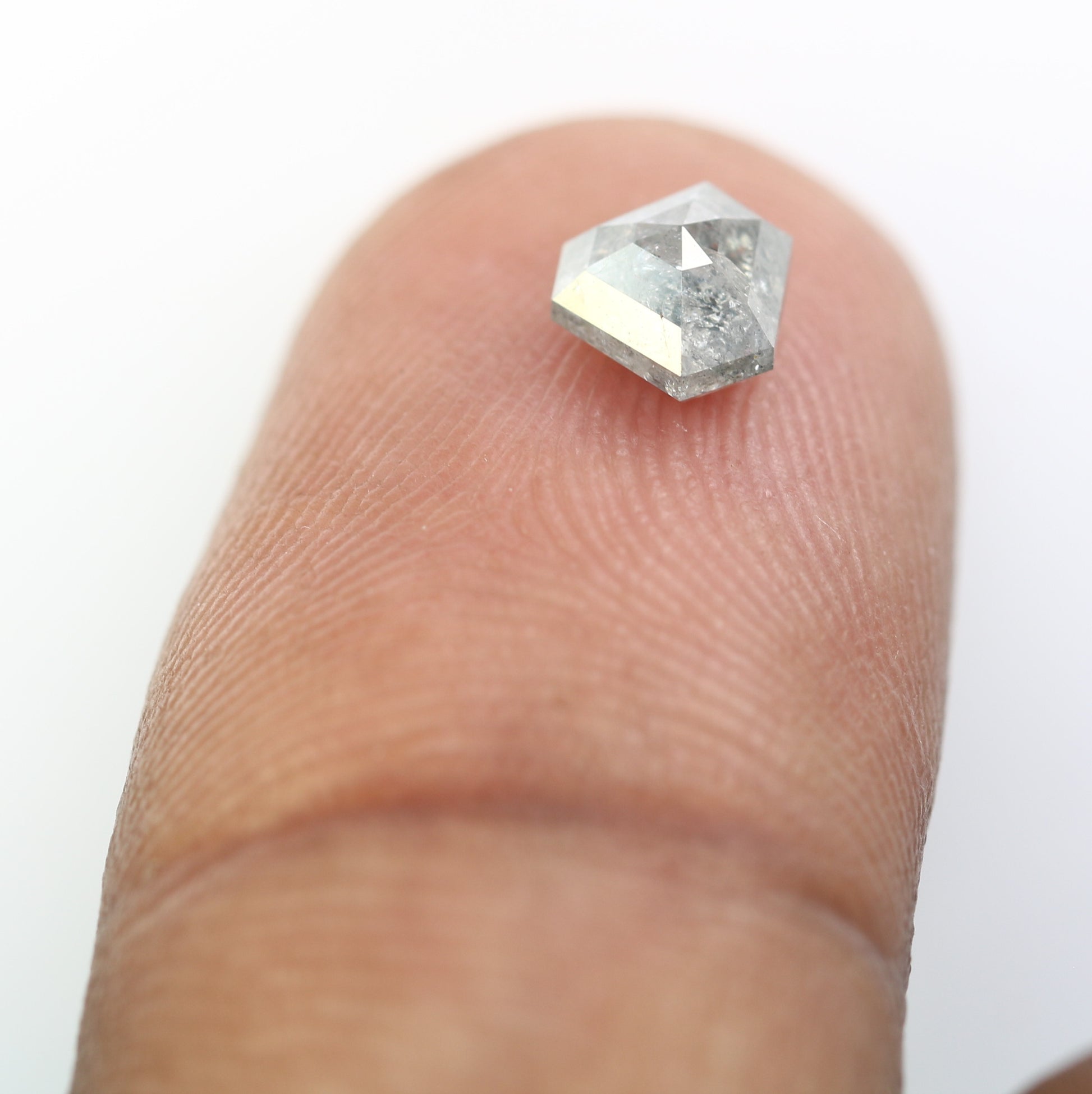 0.86 Carat Triangle Shaped Loose Natural Loose Salt And Pepper Diamond Ring - JayKrishna Diamond