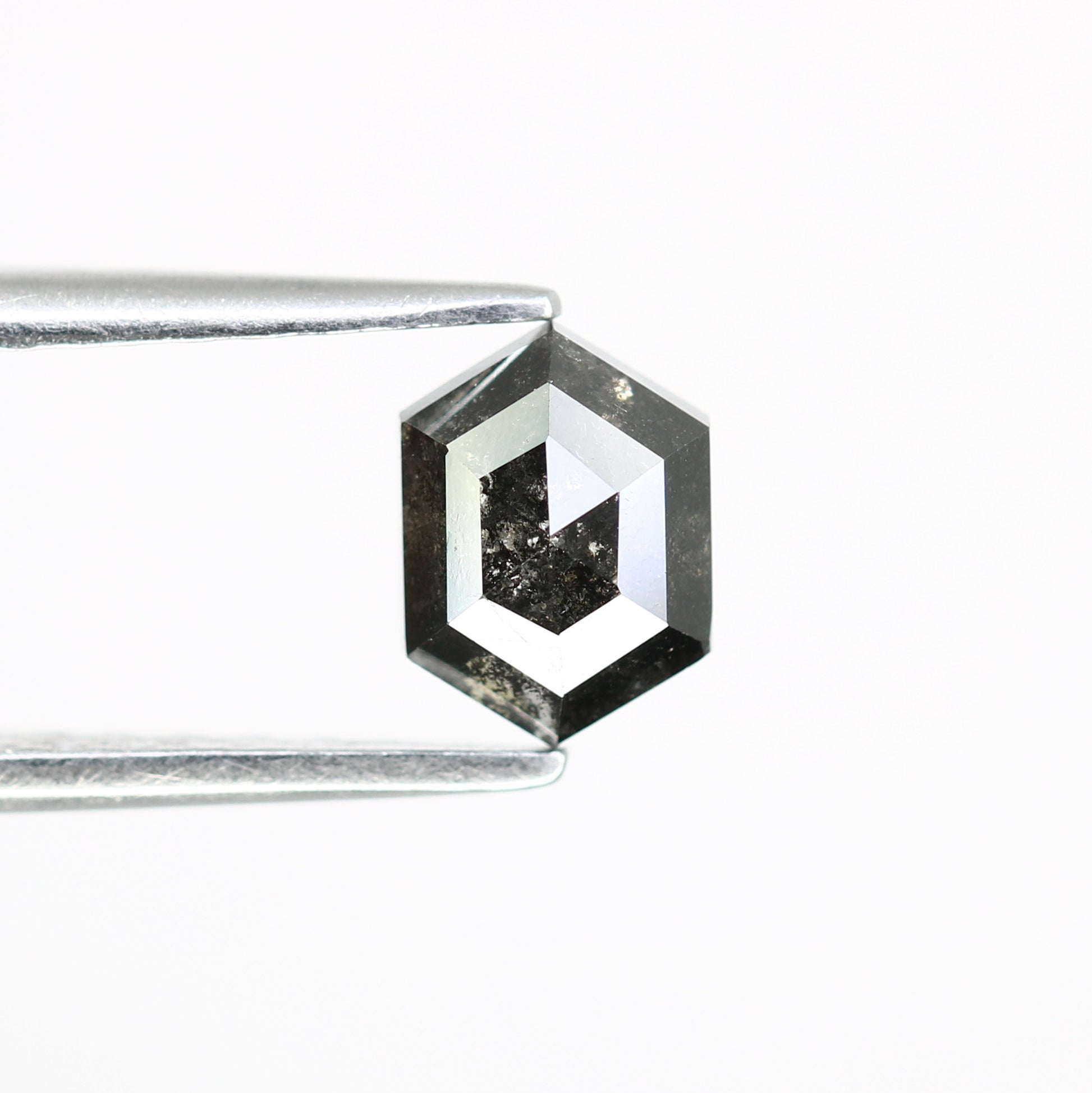 0.78 CT Salt And Pepper 6.60 MM Elongated Hexagon Shape Diamond For Engagement Ring - JayKrishna Diamond