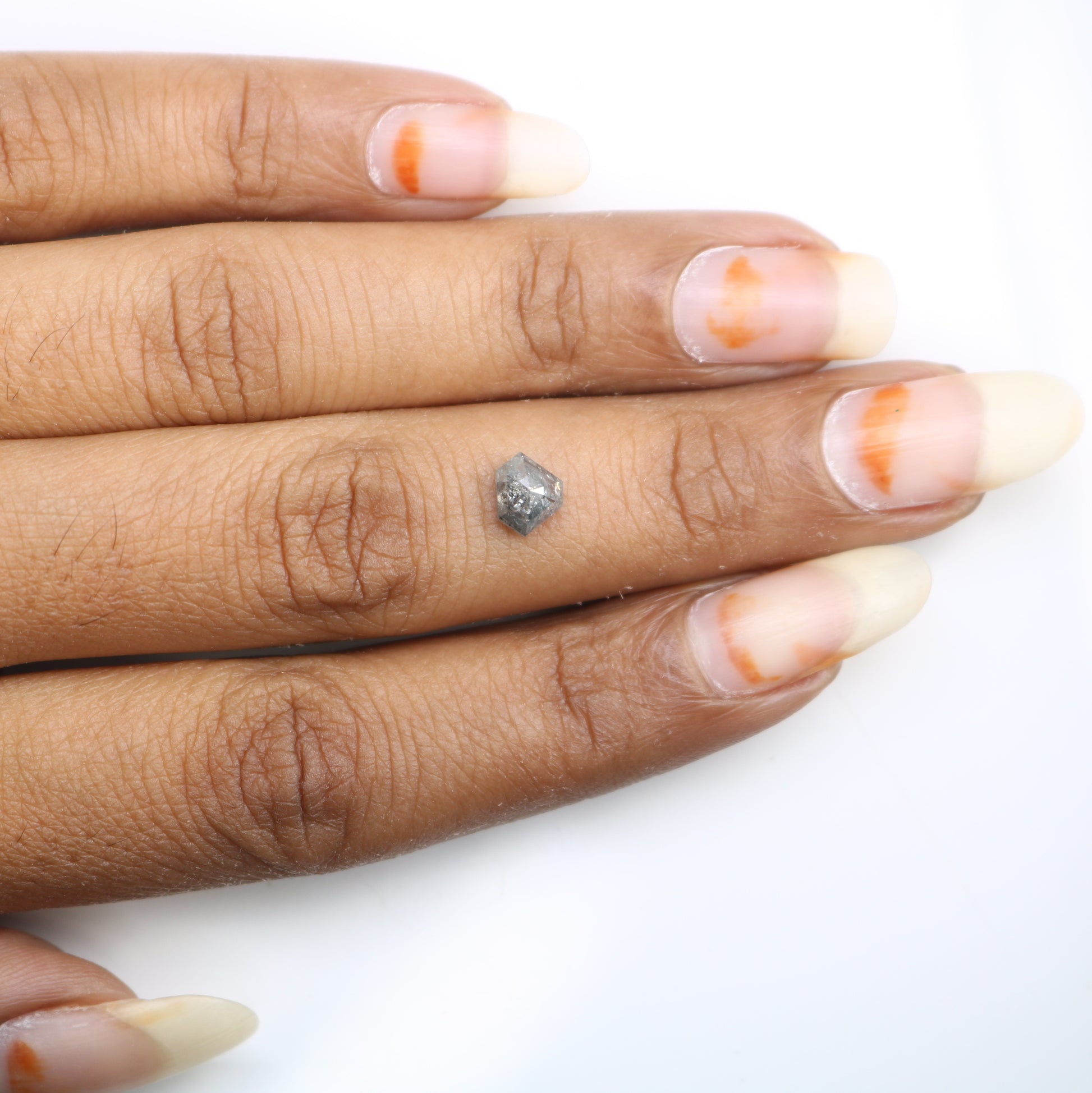 0.86 Carat Triangle Shaped Loose Natural Loose Salt And Pepper Diamond Ring - JayKrishna Diamond