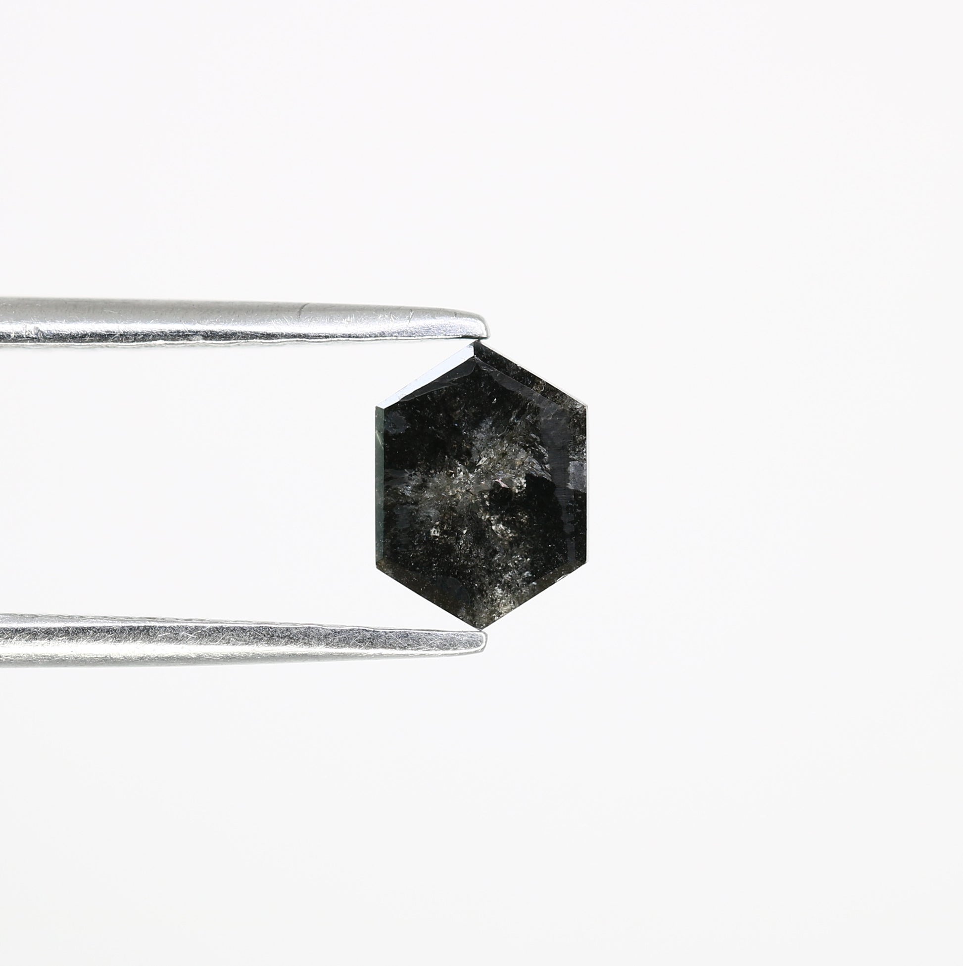 0.78 CT Salt And Pepper 6.60 MM Elongated Hexagon Shape Diamond For Engagement Ring - JayKrishna Diamond