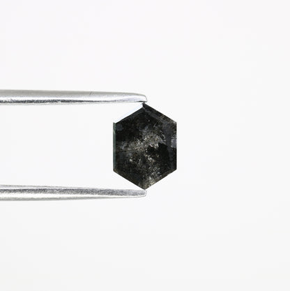 0.78 CT Salt And Pepper 6.60 MM Elongated Hexagon Shape Diamond For Engagement Ring - JayKrishna Diamond