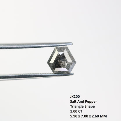 1.00 CT Salt And Pepper Natural Triangle Cut Diamond For Engagement Ring - JayKrishna Diamond