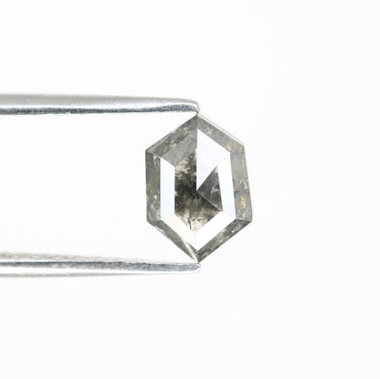 0.99 CT Salt And Pepper 7.60 MM Elongated Hexagon Shape Diamond For Engagement Ring - JayKrishna Diamond