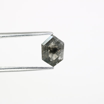 0.99 CT Salt And Pepper 7.60 MM Elongated Hexagon Shape Diamond For Engagement Ring - JayKrishna Diamond